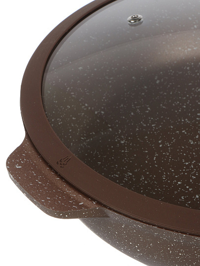 Сковорода литой алюминий, 24 см, антипригарное покрытие, Мечта, Венеция, с крышкой, съемная ручка, индукция, С024806ИВ