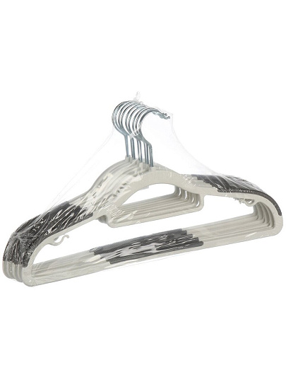 Вешалки-плечики для одежды, 42 см, пластик, резина, 10 шт, Марья Искусница, NPH-1