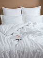 Постельное белье евро, простыня 240х260 см, 2 наволочки 70х70 см, 2 наволочки 50х70 см, пододеяльник 200х215 см, Viva la Vita, страйп-сатин, молния, White