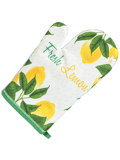 Прихватка-варежка 26х18 см, 100% полиэстер, Лимоны новые, Y9-192