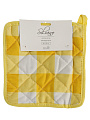 Прихватка 18х18 см, 100% хлопок, желтая клетка, Узб-н - фото 4