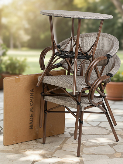 Мебель садовая стол, 60х60х58 см, 2 стула, 60х56х80 см, C010207