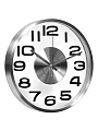 Часы настенные, кварцевые, 30х4.3 см, круглые, алюминий, стекло, серебро, EG7764C-BM289S