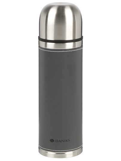 Термос нержавеющая сталь, 1 л, узкая горловина, Daniks, Тепло, колба нержавеющая сталь, серый, DYP-1000P