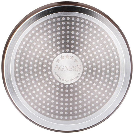 Сковорода блинная Agness &quot;spicy&quot; с &quot;мраморным&quot; антипригар.покрытием 22 см. цвет: шоколад, 947-555