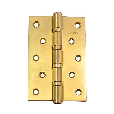 Петля врезная для деревянных дверей, Apecs, 120х80 мм, универсальная, B4-Steel-GM, с 4 подшипниками, матовое золото