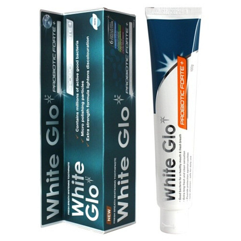 Зубная паста White Glo, Отбеливающая с пробиотиками, 100 г