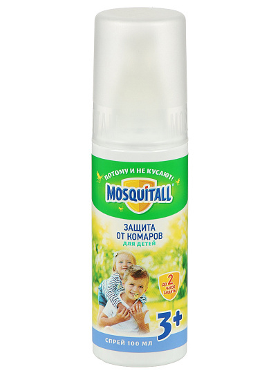 Репеллент от комаров, спрей, для детей, Mosquitall, Нежная защита, 100 мл