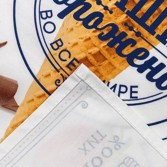 Полотенце кухонное 40х73 см, 190 г/м2, 100% хлопок, Этель, Домашнее мороженное, Россия, 4136492