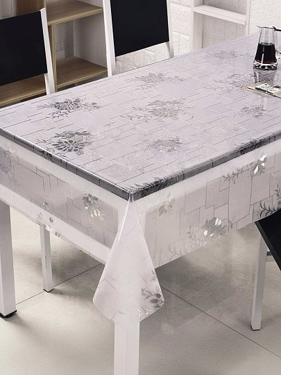 Клеенка Silvano, Тиснение, 1.39х20 м, ПВХ, прозрачная, TC355-001