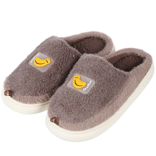 Тапки для мужчин, коричневые, р. 40-41, закрытые, мех, Дыня, A210059