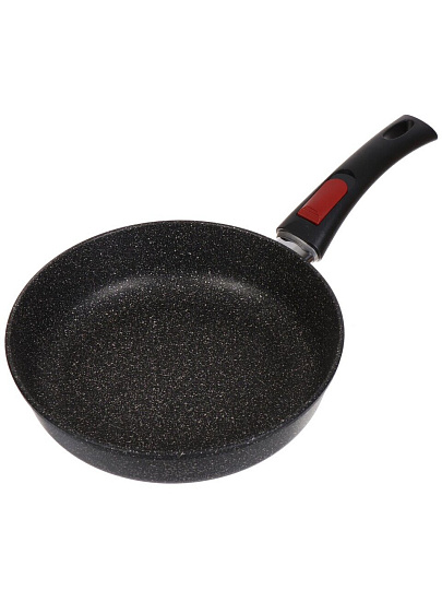 Сковорода литой алюминий, 24 см, антипригарное покрытие, Нева Металл Посуда, Гранит, съемная ручка, индукция, L18024i