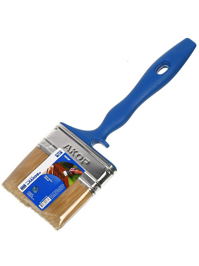 Кисть плоская, Акор, Лаки, Мастер, 17х75 мм, искусственная щетина, 57 мм, рукоятка пластик, 171 17 075