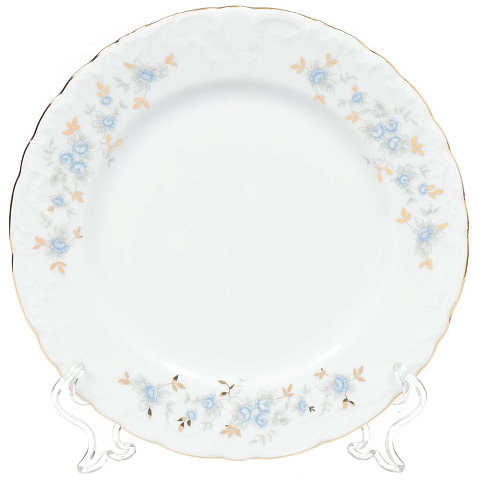 Тарелка десертная фарфоровая, 210 мм, Голубой цветок 3006035 9706 blue Cmielow