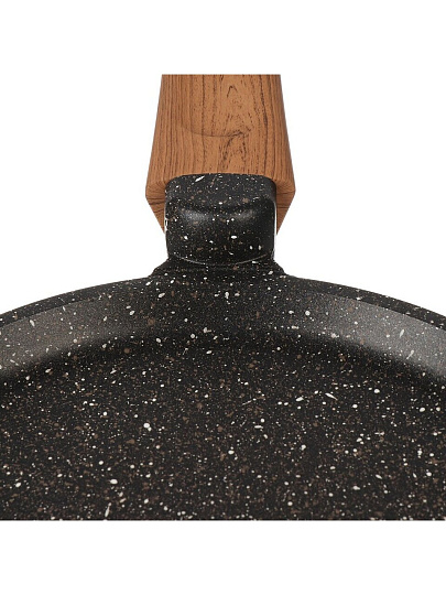 Блинница алюминий, 22 см, антипригарное покрытие, Гардарика, Мегалит 18, 0822-18, бакелитовая ручка, ручка soft-touch