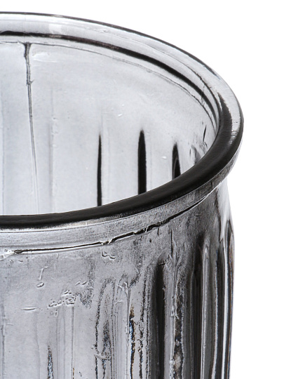 Ваза стекло, настольная, 20х10 см, Полосы, A060335, графит