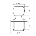 Защелка врезная, Palladium, 609 CP BK, 109878, с фиксатором, хром - фото 5