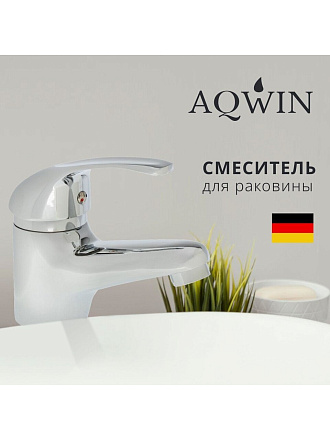 Смеситель для раковины, Aqwin, короткий излив, с картриджем, хром, A1004