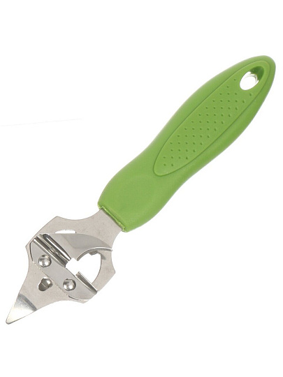 Нож консервный нержавеющий, пластиковая ручка, зеленый, навеска, Daniks, Стандарт, YW-KT093S-1G/D-031