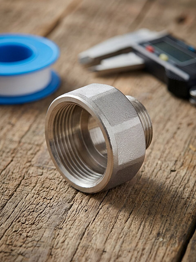 Переходник 3/4"x1", ш-г, никель, индивидуальная упаковка, RTP