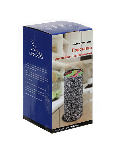 Подставка для ножей, пластик, цилиндрическая, 11х11х22 см, красная, Y4-4947