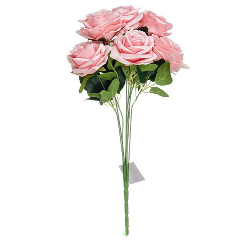 Цветок искусственный декоративный Букет роз, 42 см, розовый, Y3-1542