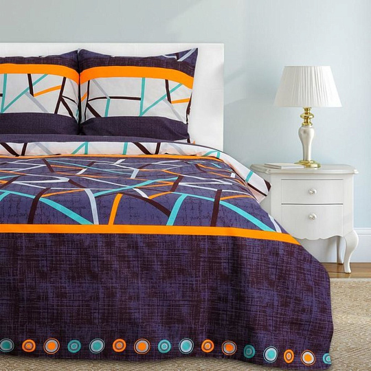 Постельное белье 1.5-спальное, простыня 150х214 см, 2 наволочки 70х70 см, пододеяльник 143х215 см, Этель, бязь, Урбан