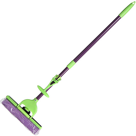 Швабра МОП губка, фиолетовая, с отжимом, телескопическая ручка, York, Сатурн Престиж, 81180
