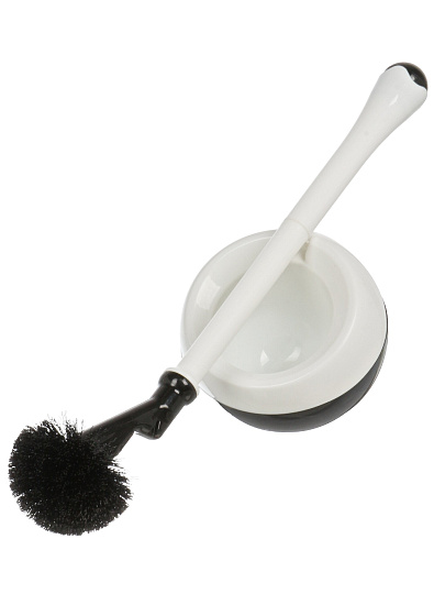 Ерш для туалета напольный, 45х11х11 см, круглый, пластик, бело-серый, Y4-11238