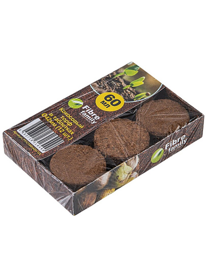 Таблетка кокосовая без оболочки 42 мм, 12 шт, Fibre Family