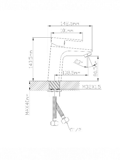 Смеситель для раковины, Potato, с картриджем, P10472-7