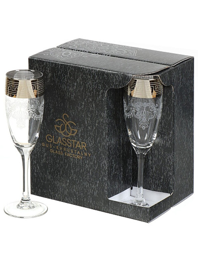 Бокал для шампанского, 170 мл, стекло, 6 шт, Glasstar, Барокко, GN1_1687_3