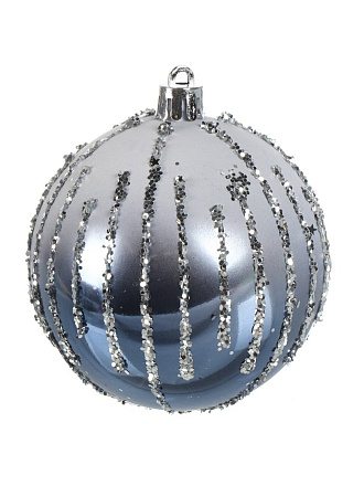 Елочный шар 3 шт, бело-голубой, 8 см, пластик, SYQB- 0124232