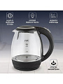 Чайник электрический JVC, JK-KE1516, черный, 1.7 л, 2200 Вт, скрытый нагревательный элемент, стекло - фото 2