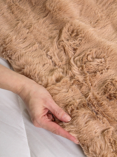 Покрывало евро, 240х260см, 100%пэ, верх ткань 460гр, вниз ткань 200гр, Silvano, Кролик, какао