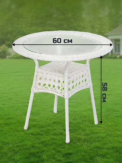 Мебель садовая Кения, стол, 60х58 см, 2 кресла, 120 кг, 65х67х80 см, C010144