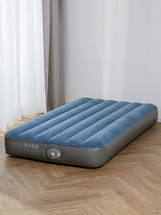 Матрас надувной Intex, 191х99х25 см, 64187NP, насос встроенный, аккумуляторный, флокированный, 136 кг