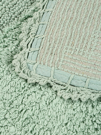 Коврик для ванной хлопок, 0.5Х0.8 м, ажурный край голубой, Silvano, Лиона