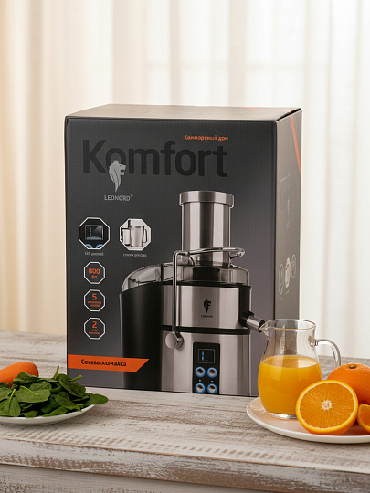 Соковыжималка электрическая Leonord, LE-1710, 800 Вт, 1.1 л, 5 скоростей, резервуар для мякоти 2 л