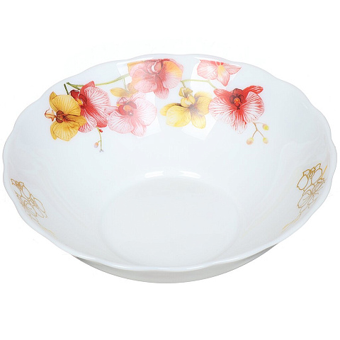 Тарелка суповая, стеклокерамика, 18 см, круглая, Орхидеи, HW-70/6797