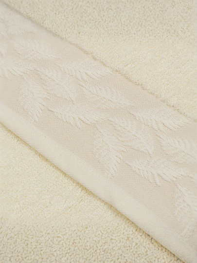 Полотенце банное 70х140 см, 100% хлопок, 500 г/м2, Перо, Silvano, слоновая кость, Узбекистан