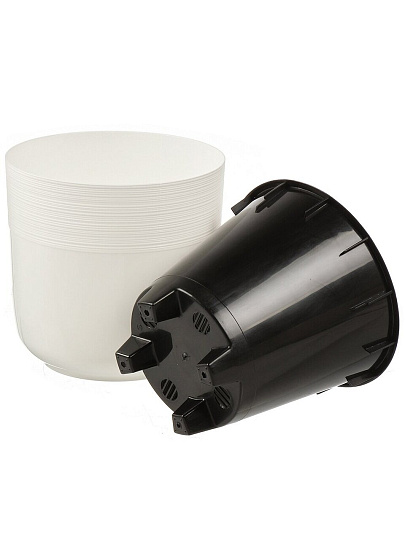 Горшок для цветов пластик, 4.5 л, 19х19х19 см, с вставкой, белый, IDIland, Nature, 231601629/00