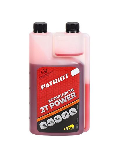 Масло машинное минеральное, Patriot, Power Active 2T, с дозатором, 0.946 л, 850030568