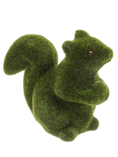 Фигурка садовая декоративная Белочка, 21х11х18 см, пенопласт с травой, Y4-11219