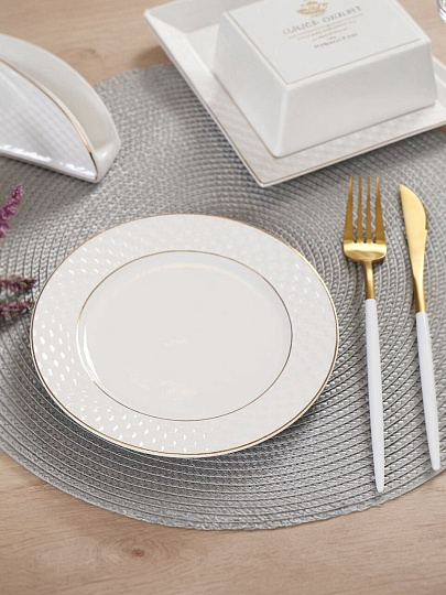 Тарелка десертная, керамика, 18.5 см, круглая, Кембридж, Daniks