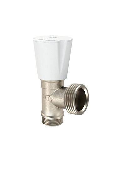 Кран для бытовых приборов, 1/2&quot;х3/4&quot;, ш-ш, угловой, никель, РосТурПласт
