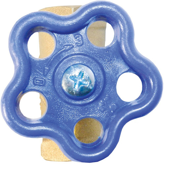 Вентиль для воды, 1&quot;1/2, г-г, синий, БАЗ