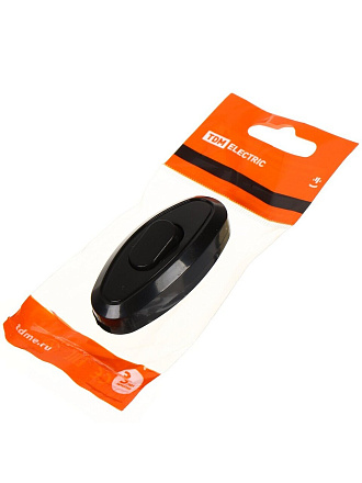 Выключатель на шнур одноклавишный, 6 А, 250 В, черный, TDM Electric, SQ1806-0022