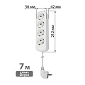 Удлинитель 4 гнезда, 7 м, с заземлением, 16 А, 3680 Вт, белый, TDM Electric, Народный, SQ1303-1408 - фото 5