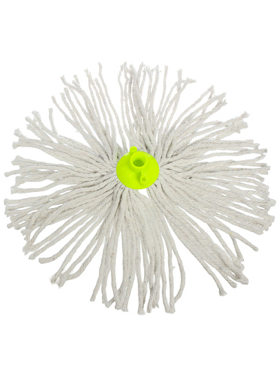 Сменный блок для швабры хлопок, 26 см, веревочный, круглый, салатовый, Мультипласт, Мега G-200, G-200